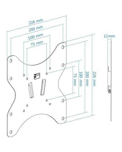 SOPORTE PARED TV MONITOR TOOQ 23-42 35KG BLACK SOPORTE PARED TV MONITOR TOOQ 23-42 35KG BLACK