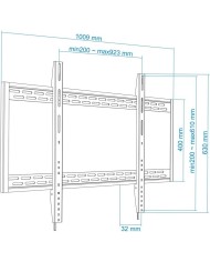 SOPORTE PARED TV MONITOR TOOQ 60-100 130KG BLACK