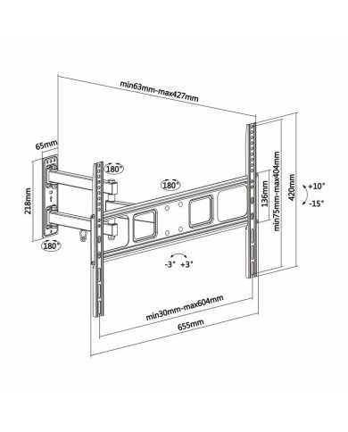 SOPORTE PARED TV MONITOR AISENS 37-70 35KG BLACK SOPORTE PARED TV MONITOR AISENS 37-70 35KG BLACK