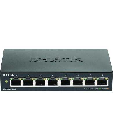 SWITCH D-LINK GIGABIT 8 PUERTOS DGS-1100-08V2/E EASYSMART GESTIONABLE