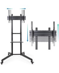 SOPORTE TV MONITOR TOOQ SUELO CON RUEDAS 37 - 70 50KG BLACK