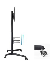 SOPORTE TV MONITOR TOOQ SUELO CON RUEDAS 37 - 70 50KG BLACK