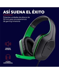 AURICULARES + MICROFONO TRUST GAMING GXT 415X ZIROX MULTI HEADSET GREEN