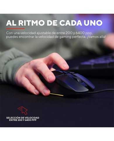 RATON TRUST GAMING GXT 109 FELOX RGB USB 6400DPI 6 BOTONES BLACK RATON TRUST GAMING GXT 109 FELOX RGB USB 6400DPI 6 BOTONES BLACK