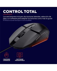 RATON TRUST GAMING GXT 109 FELOX RGB USB 6400DPI 6 BOTONES BLACK