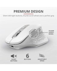 RATON TRUST OZAA ERGONOMICO RECARGABLE WIRELESS WHITE