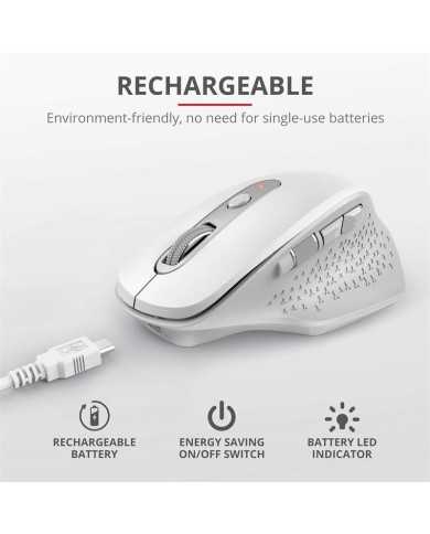 RATON TRUST OZAA ERGONOMICO RECARGABLE WIRELESS WHITE RATON TRUST OZAA ERGONOMICO RECARGABLE WIRELESS WHITE