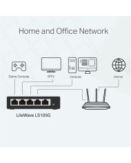 SWITCH TP-LINK GIGABIT 5 PUERTOS LS105G METALICO SWITCH TP-LINK GIGABIT 5 PUERTOS LS105G METALICO