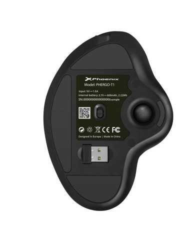 RATON PHOENIX ERGONOMICO TRACKBALL WIRELESS BLACK