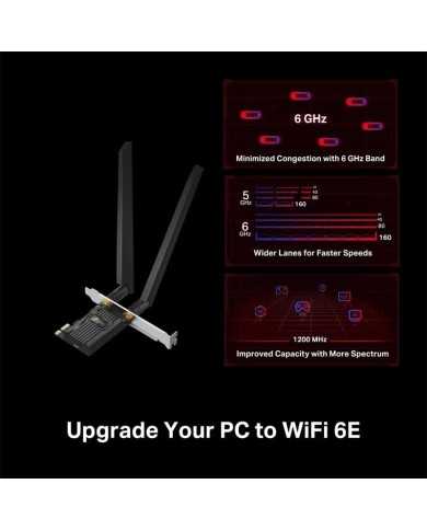 WIRELESS ADAPTADOR PCIE TP-LINK ARCHER TXE72E WIFI 6E AXE5400