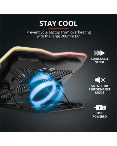 SOPORTE + VENTILADOR TRUST GXT1126 AURA REFRIGERACION RGB SOPORTE + VENTILADOR TRUST GXT1126 AURA REFRIGERACION RGB