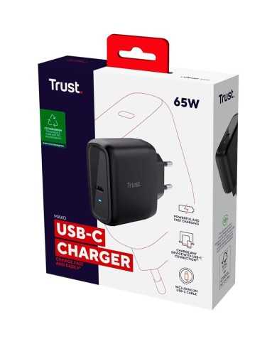 CARGADOR TRUST MAXO USB-C 65W 2M BLACK CARGADOR TRUST MAXO USB-C 65W 2M BLACK