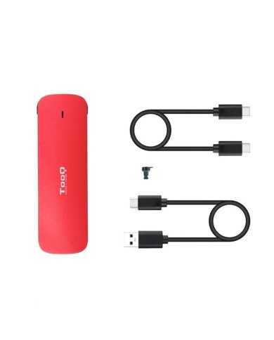 CAJA EXTERNA TOOQ ALUMINIO SSD M.2 NVME USB 3.1 RED