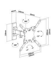 SOPORTE PARED TV MONITOR AISENS 13-42 20KG BLACK