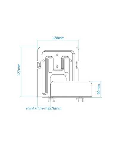 SOPORTE DE PARED UNIVERSAL TOOQ PARA ROUTER MINI PC MULTIMEDIA 5KG BLACK