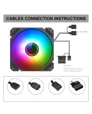 VENTILADOR GM 12CM ADICIONAL GAMING CHASIS ARGB INFINITY SILENCIOSO BLACK