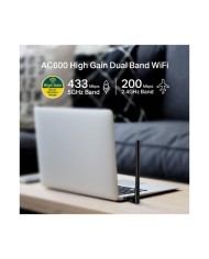 WIRELESS ADAPTADOR USB TP-LINK ARCHER T2U PLUS AC600 DUAL BAND 5DBI
