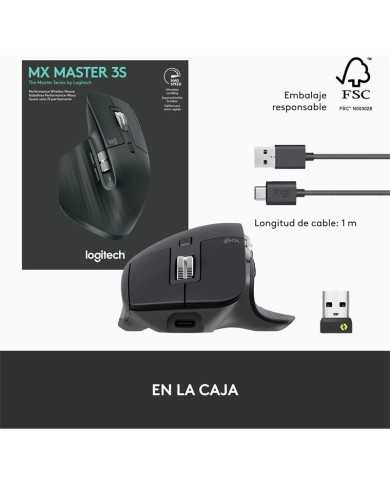 RATON LOGITECH MX MASTER 3S WIRELESS 8000DPI 7 BOTONES BLACK RATON LOGITECH MX MASTER 3S WIRELESS 8000DPI 7 BOTONES BLACK