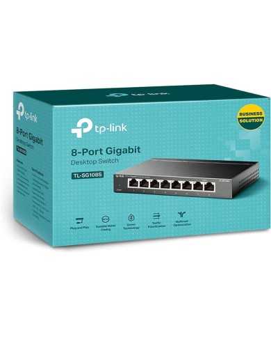SWITCH TP-LINK GIGABIT 8 PUERTOS DESKTOP DUPLEX TL-SG108S SWITCH TP-LINK GIGABIT 8 PUERTOS DESKTOP DUPLEX TL-SG108S