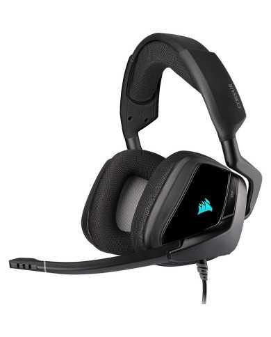 AURICULARES + MICROFONO CORSAIR VOID USB ELITE GAMING HEADSET RGB 7.1 BLACK