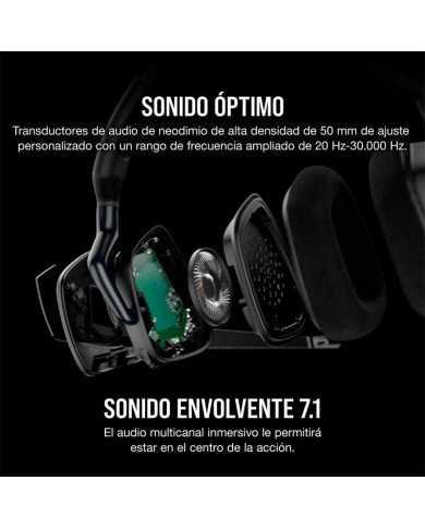 AURICULARES + MICROFONO CORSAIR VOID USB ELITE GAMING HEADSET RGB 7.1 BLACK