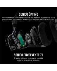 AURICULARES + MICROFONO CORSAIR VOID USB ELITE GAMING HEADSET RGB 7.1 BLACK