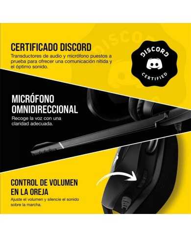 AURICULARES + MICROFONO CORSAIR VOID USB ELITE GAMING HEADSET RGB 7.1 BLACK