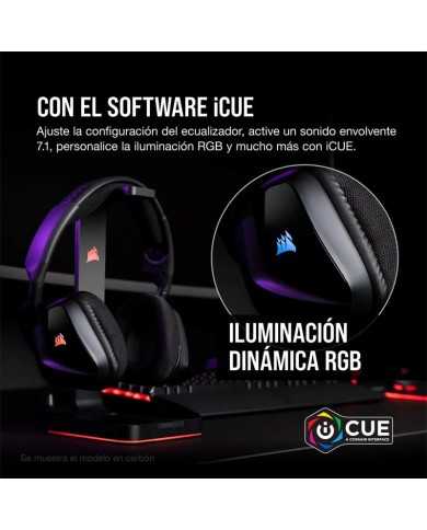 AURICULARES + MICROFONO CORSAIR VOID USB ELITE GAMING HEADSET RGB 7.1 BLACK