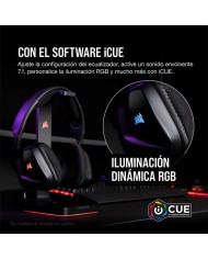 AURICULARES + MICROFONO CORSAIR VOID USB ELITE GAMING HEADSET RGB 7.1 BLACK