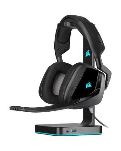 AURICULARES + MICROFONO CORSAIR VOID USB ELITE GAMING HEADSET RGB 7.1 BLACK