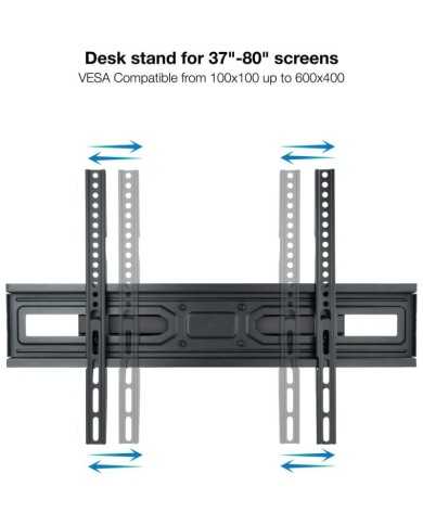 SOPORTE TV MONITOR TOOQ 37-80 40KG INCLINABLE/GIRATORIO BLACK SOPORTE TV MONITOR TOOQ 37-80 40KG INCLINABLE/GIRATORIO BLACK