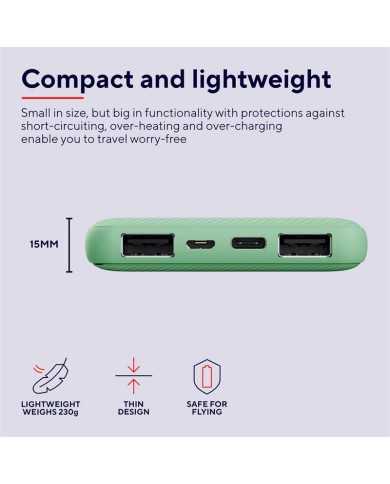 POWERBANK TRUST PRIMO SLIM 10000MAH X2 USB-A + USB-C + MICRO-USB ECO GREEN POWERBANK TRUST PRIMO SLIM 10000MAH X2 USB-A + USB-C + MICRO-USB ECO GREEN