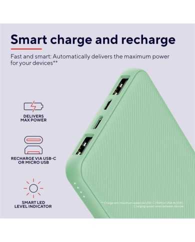 POWERBANK TRUST PRIMO SLIM 10000MAH X2 USB-A + USB-C + MICRO-USB ECO GREEN POWERBANK TRUST PRIMO SLIM 10000MAH X2 USB-A + USB-C + MICRO-USB ECO GREEN
