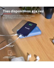POWERBANK TRUST REDOH 20000MAH USB-A + X2 USB-C BLUE POWERBANK TRUST REDOH 20000MAH USB-A + X2 USB-C BLUE