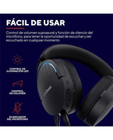 AURICULARES + MICROFONO TRUST GAMING RGB GXT 490 FAYZO HEADSET 7.1 BLACK AURICULARES + MICROFONO TRUST GAMING RGB GXT 490 FAYZO HEADSET 7.1 BLACK