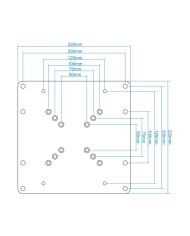ADAPTADOR MONITOR VESA TOOQ 50x50 - 200x200 HASTA 30KG 23-45 BLACK