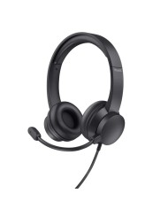 AURICULARES + MICROFONO TRUST AYDA HEADSET PC USB BLACK