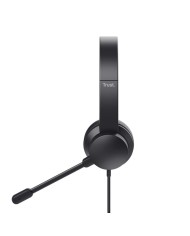 AURICULARES + MICROFONO TRUST AYDA HEADSET PC USB BLACK
