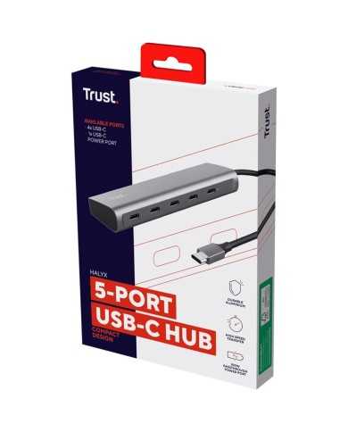 HUB USB-C TRUST 5 PUERTOS HALYX USB-C 3.2 HUB USB-C TRUST 5 PUERTOS HALYX USB-C 3.2
