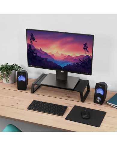 SOPORTE SOBREMESA TRUST MONTA TV/MONITOR CRISTAL ERGONOMIC BLACK SOPORTE SOBREMESA TRUST MONTA TV/MONITOR CRISTAL ERGONOMIC BLACK