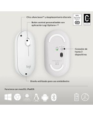 RATON LOGITECH PEBBLE 2 M350S WIRELESS WHITE