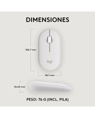 RATON LOGITECH PEBBLE 2 M350S WIRELESS WHITE
