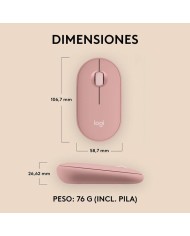 RATON LOGITECH PEBBLE 2 M350S WIRELESS ROSE