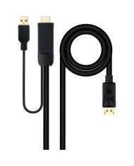 CABLE CONVERSOR NANOCABLE HDMI A DISPLAYPORT 1.8M BLACK
