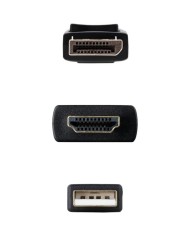 CABLE CONVERSOR NANOCABLE HDMI A DISPLAYPORT 1.8M BLACK
