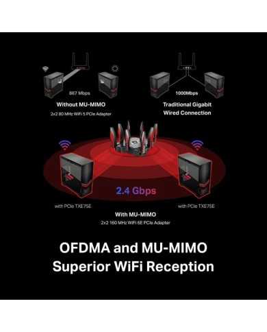 WIRELESS REPEATER TP-LINK AXE5400 WIFI 6E TRI-BAND MESH PACK 2 DECO XE75