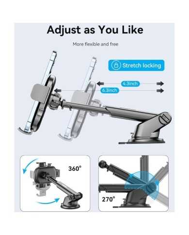 SOPORTE VENTION KCVB0 COCHE PARA SMARTPHONE 4.7-7.2 VENTOSA BLACK