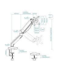 SOPORTE DE MESA TV MONITOR TOOQ ERGONOMICO ASISTIDO 17-32 BLACK