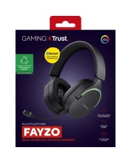 AURICULARES + MICROFONO TRUST GAMING RGB GXT 491 FAYZO HEADSET WIRELESS