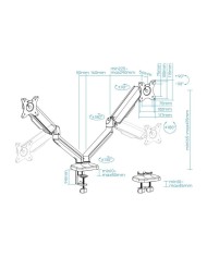 SOPORTE DE MESA TV/MONITOR TOOQ DB5132TNR-B 17-32 2 BRAZOS ASISTIDO BLACK